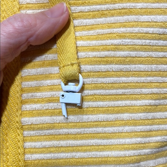Lacoste Yellow Striped Terry Tote Bag with Pouch - Picture 14 of 14
